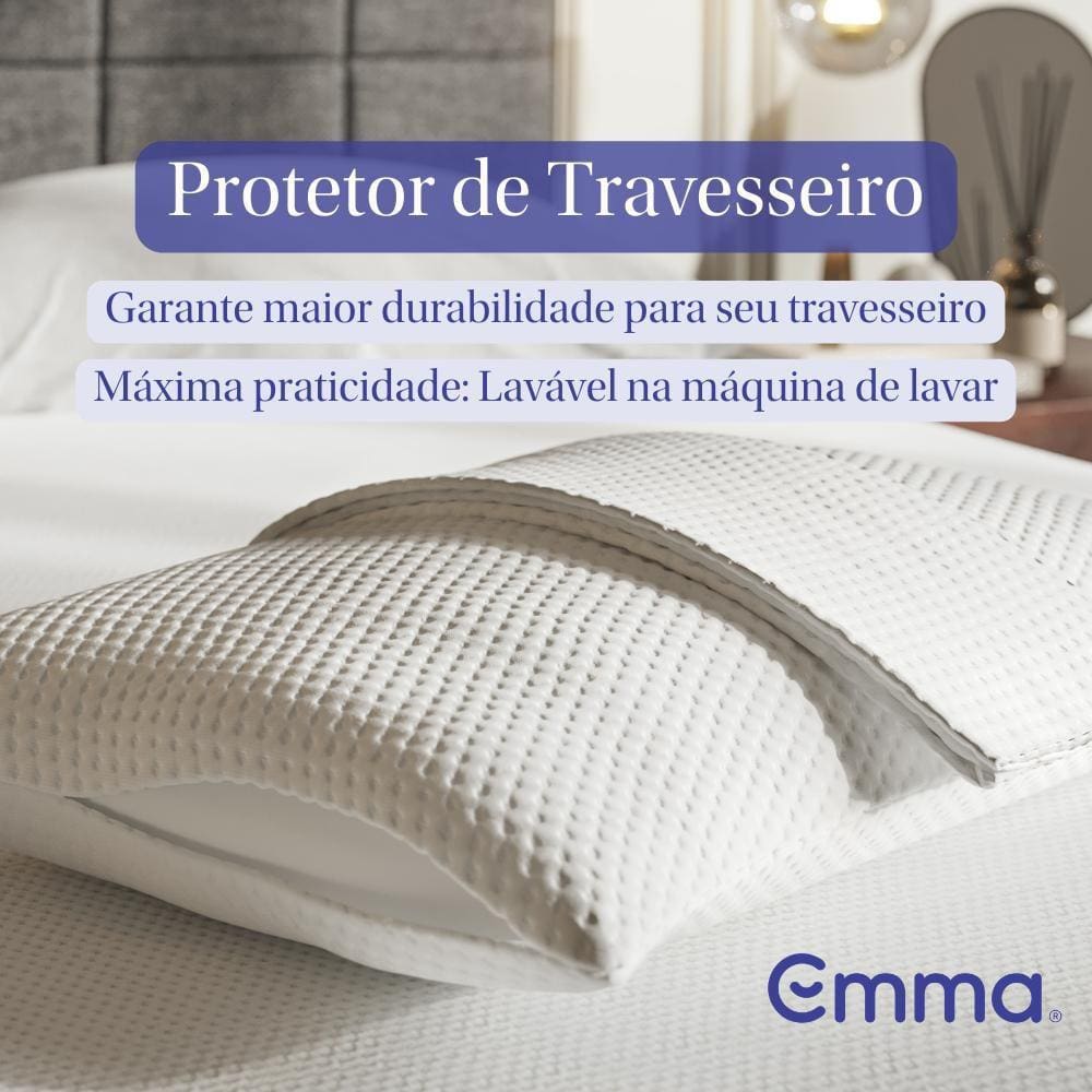 Protetor de Travesseiro Emma - (50x70cm) - Lavável e Hipoalergênico