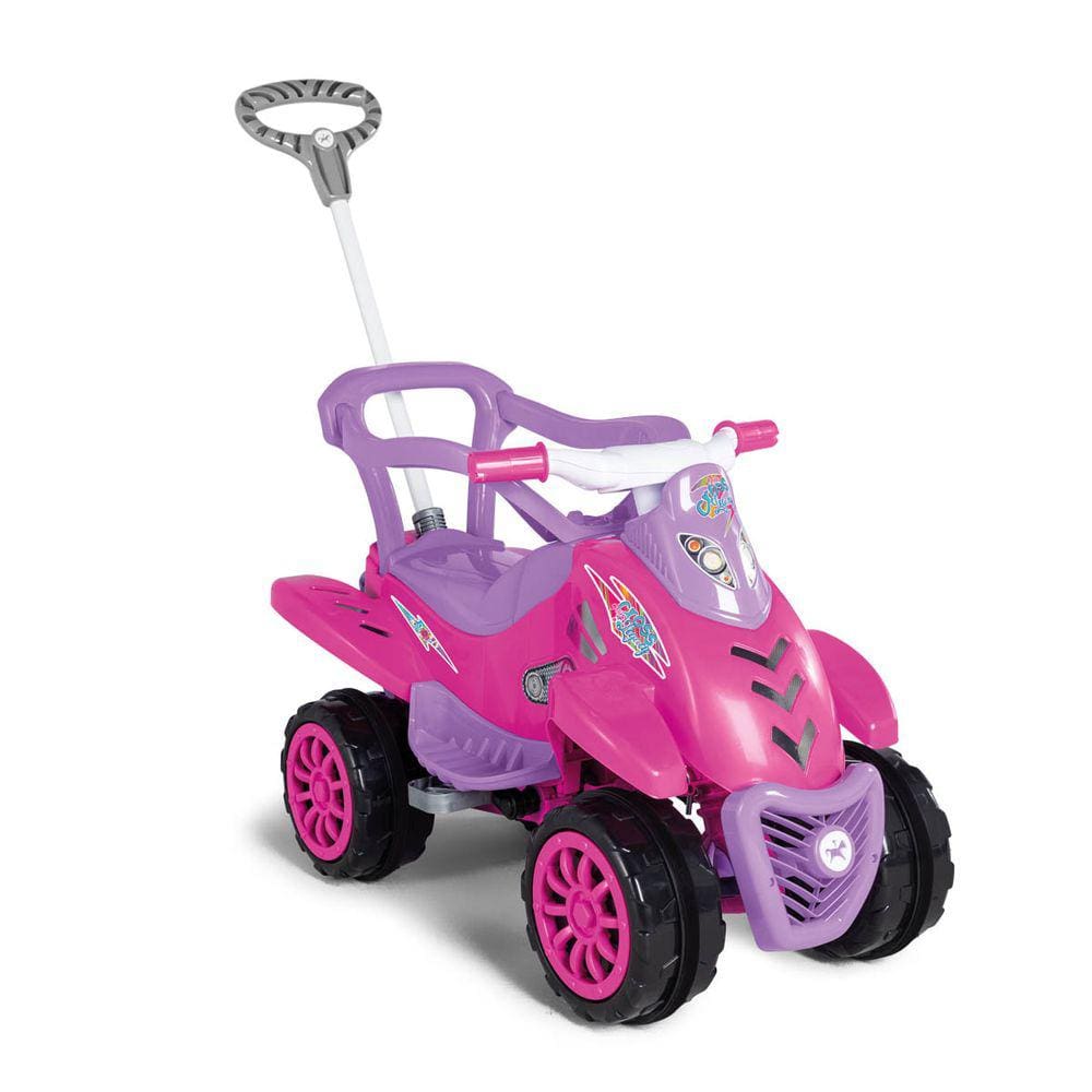 Carrinho Passeio Infantil 2 em 1 Com Pedal Cross Legacy Pink Calesita