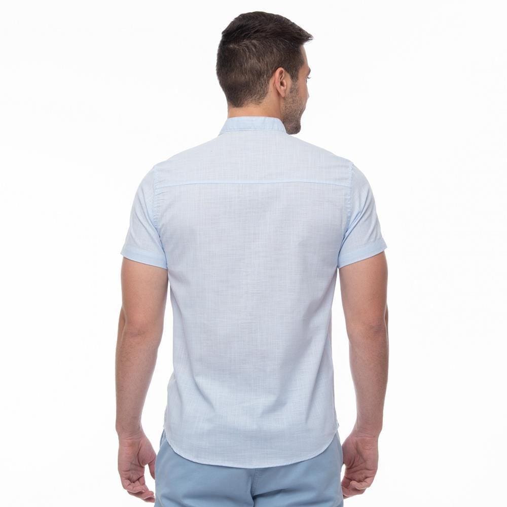 Camisa Social Teodoro Linho Masculina Lisa Slim Casual