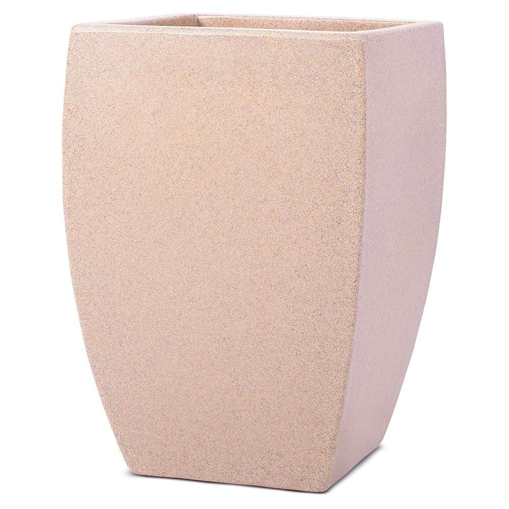 Vaso Quadrado Aplo Bege 54cm Polietileno Afort