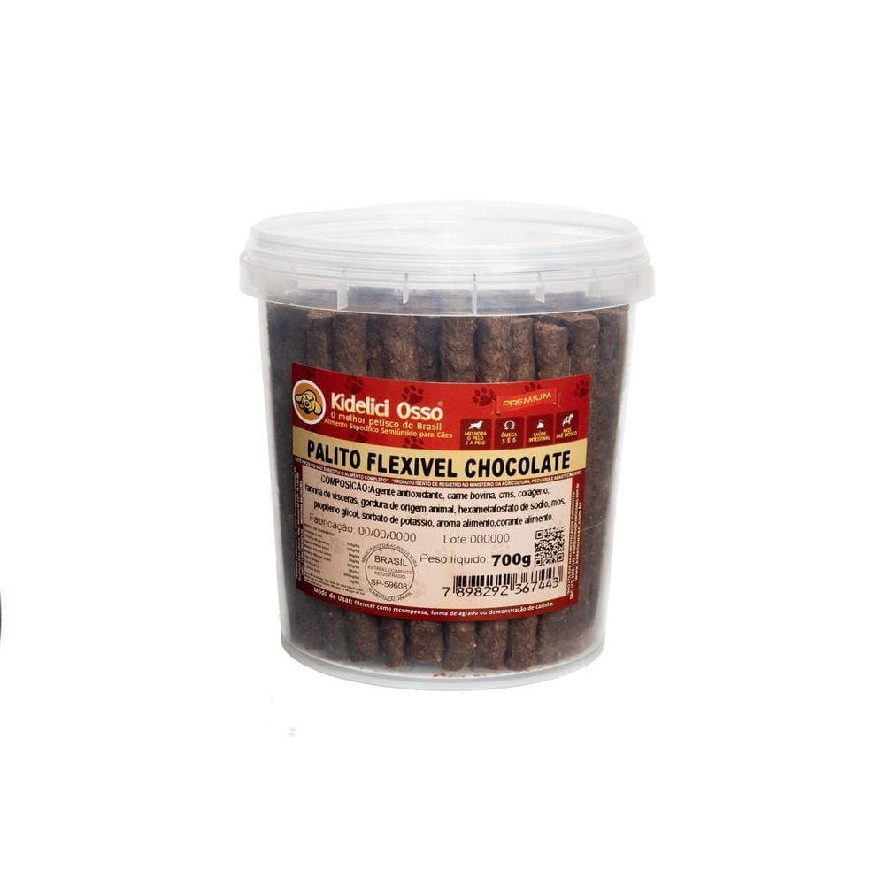 Osso Palito Flexível - Kidelici Osso - Sabor Chocolate 700G