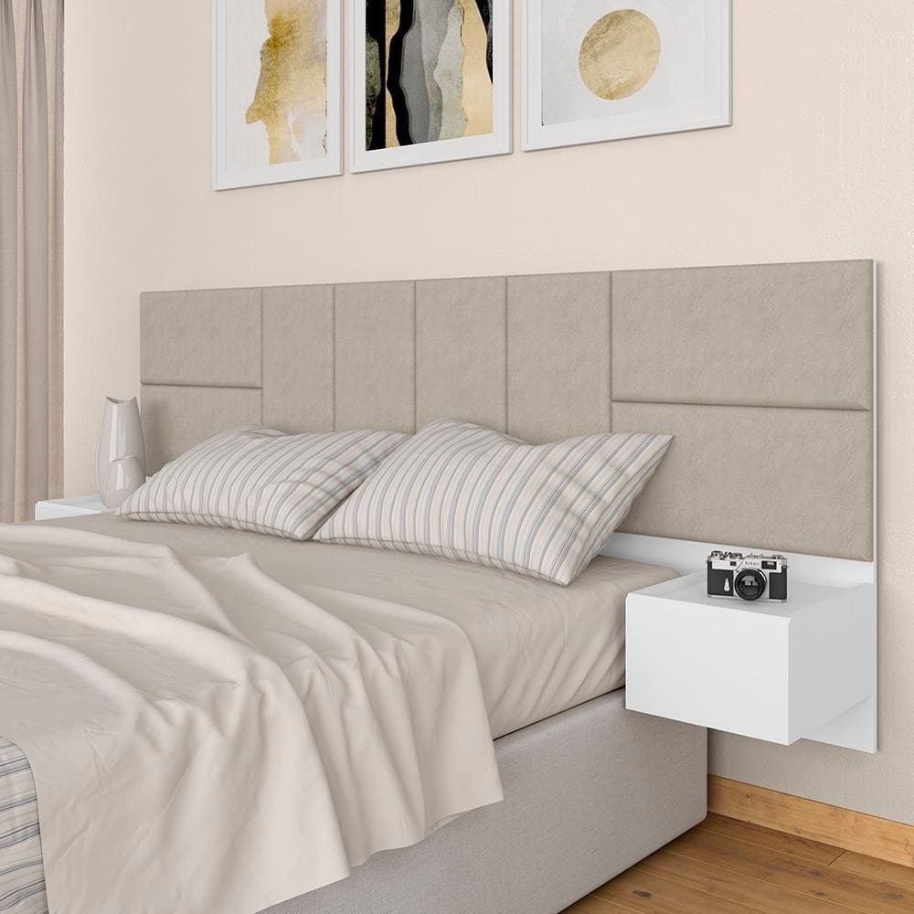 Cabeceira Suspensa Para Cama Queen Malibu Bran/bege - M. Arapongas