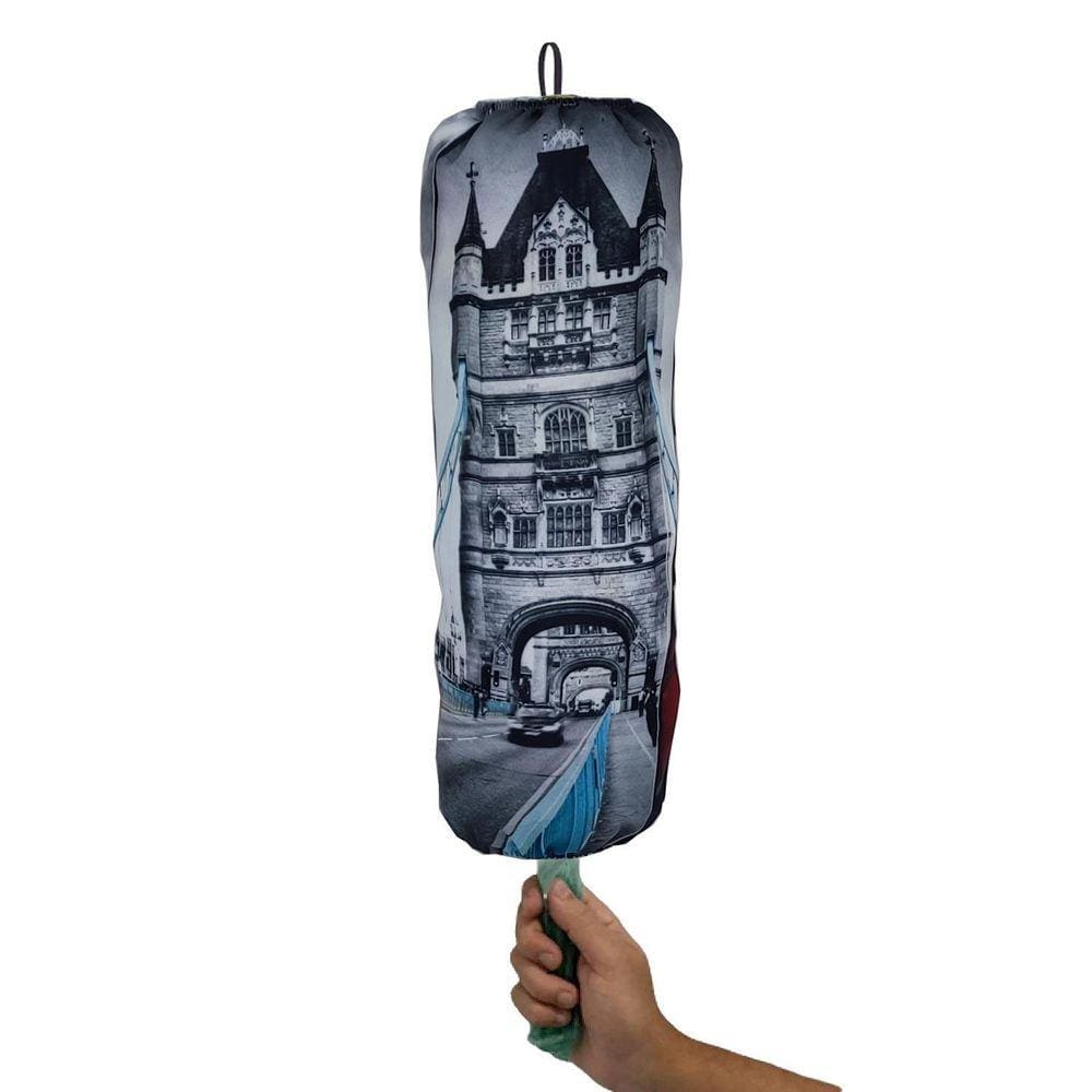 Puxa Saco Tecido Londres Dispenser Porta Sacolas Divertido