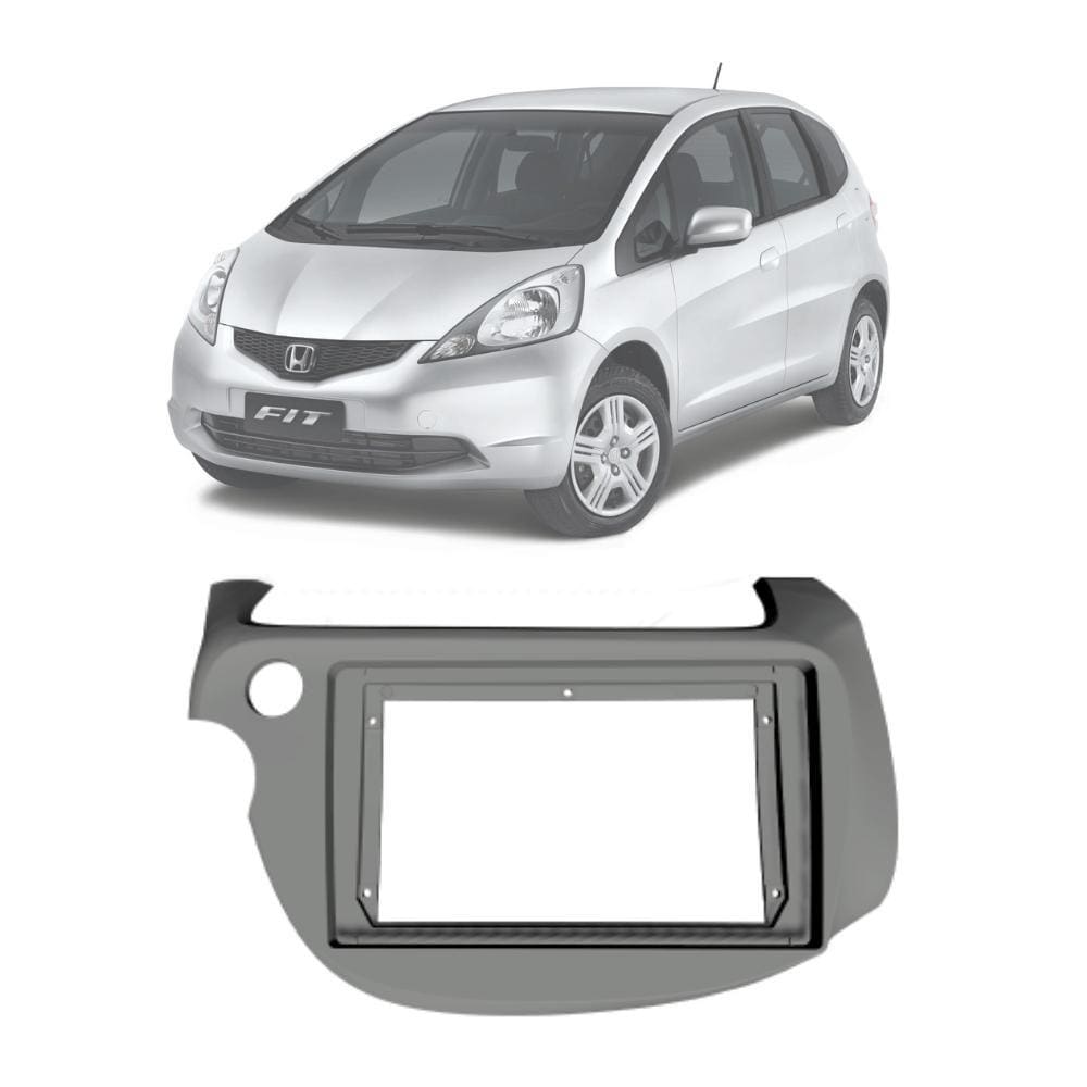 Moldura Fiamon 2 din Honda Fit de 2009 até 2014 Grafite