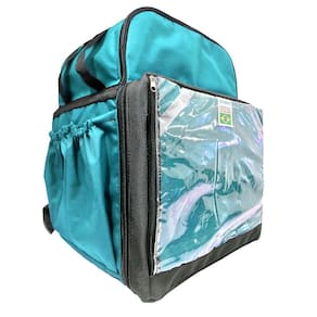 Mochila Bag Entregador, Bolsão De Delivery - Azul Celeste Couro levantado