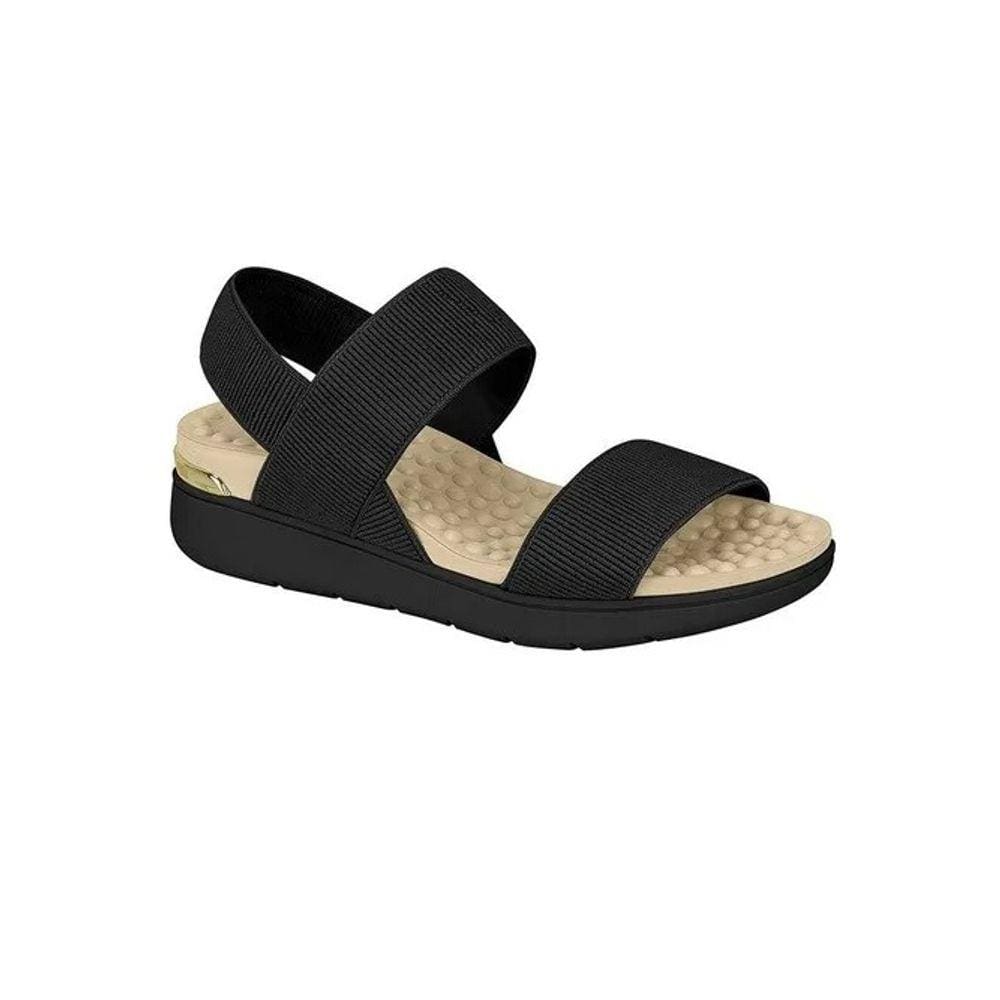 Sandalia Feminina Modare Elastico Canelado Preto Ref: 7125.102