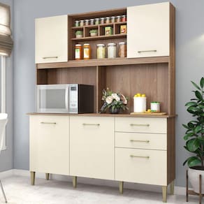 Cozinha Compacta Alice 5 Portas 2 Gavetas Manchester/champagne - Fellicci