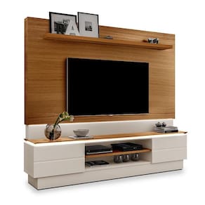 Rack com Painel London para TV até 75” Carvalho New/Off White - Móveis Luapa