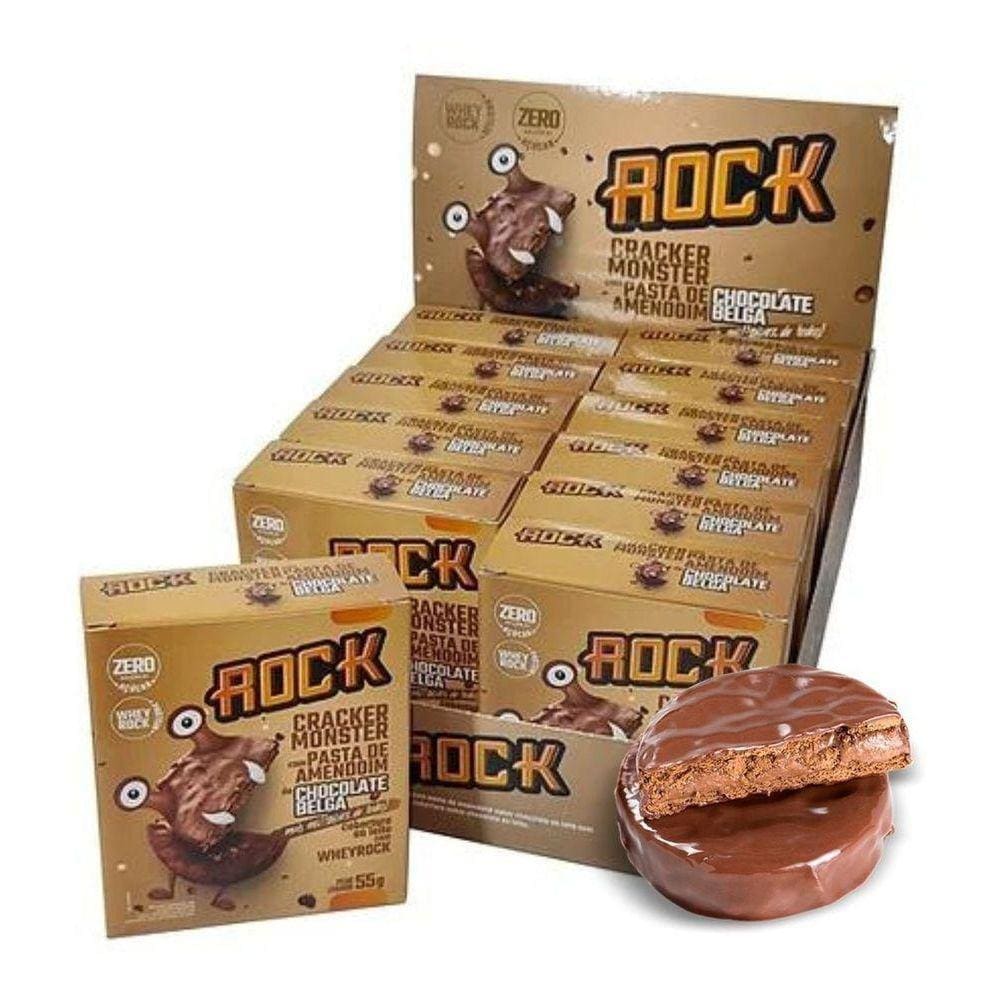 Alfajor Fit Rock Cracker Monster C/12 Unds Chocolate Belga