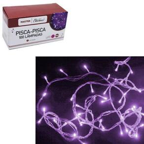 Pisca Pisca Led Rosa Natal 8 Funções 100 Lâmpadas 110V