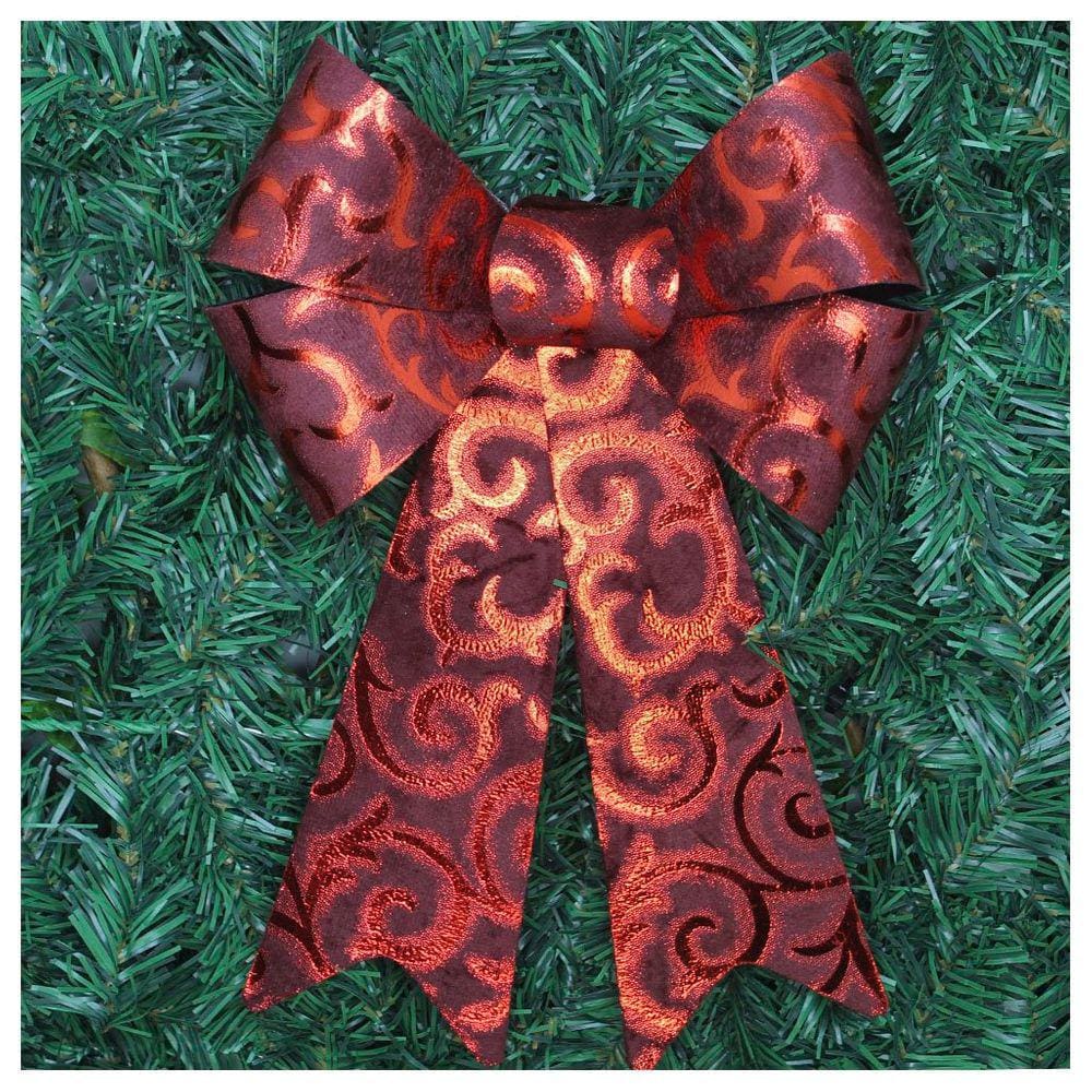 Enfeite Árvore Natal Laço Vermelho Camurça 31 Cm