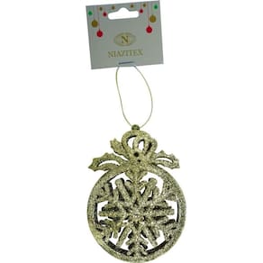 Enfeite De Arvore Floco Neve C/ Glitter 11Cm - Niazitex