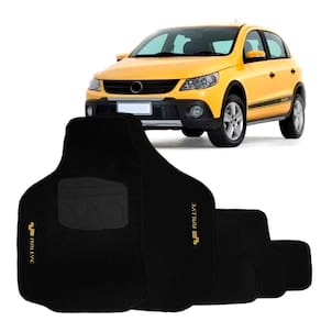 Jogo Tapete Carpete Automotivo Gol G4 G5 G6 Rallye 2006 a 2016 Preto 5 Peças Bordado