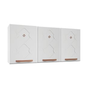 Armário de Cozinha de Aço Aéreo Triplo 120cm Regina Multimóveis CR6122 Branco