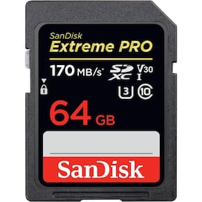 CARTÃO DE MEMÓRIA  SANDISK 64GB EXTREME PRO SDHC - 170MB/s