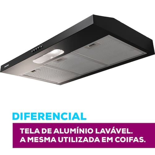 imagem-Depurador Slim Suggar DPS181PT / DPS182PT 80cm 3 Velocidades Preto - 220V