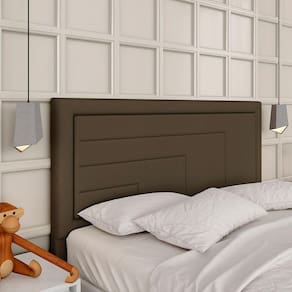 Cabeceira Estofada Para Cama Queen Barcelona Marrom - M. Arapongas