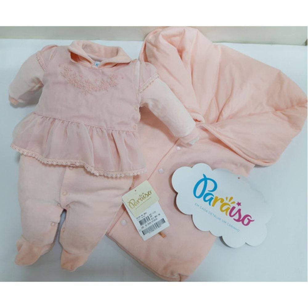 Saida Maternidade Luxo Paraiso Bebê Menina Plush Ref 9091