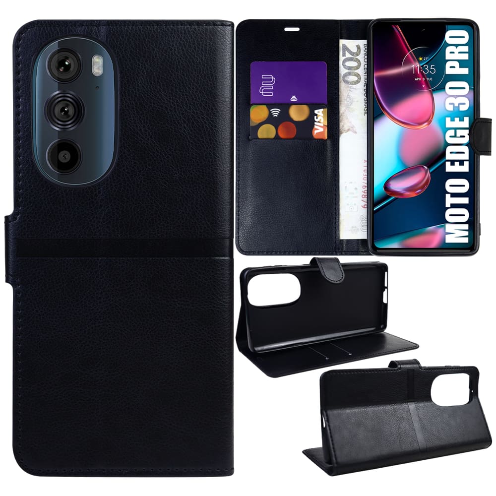Capinha Capa Carteira De Luxo compativel Motorola Edge 30 Pro 6.7 - Cell In Power25