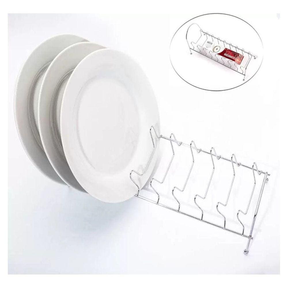 Escorredor De Pratos Organizador Louça Suporte Inox Cromado