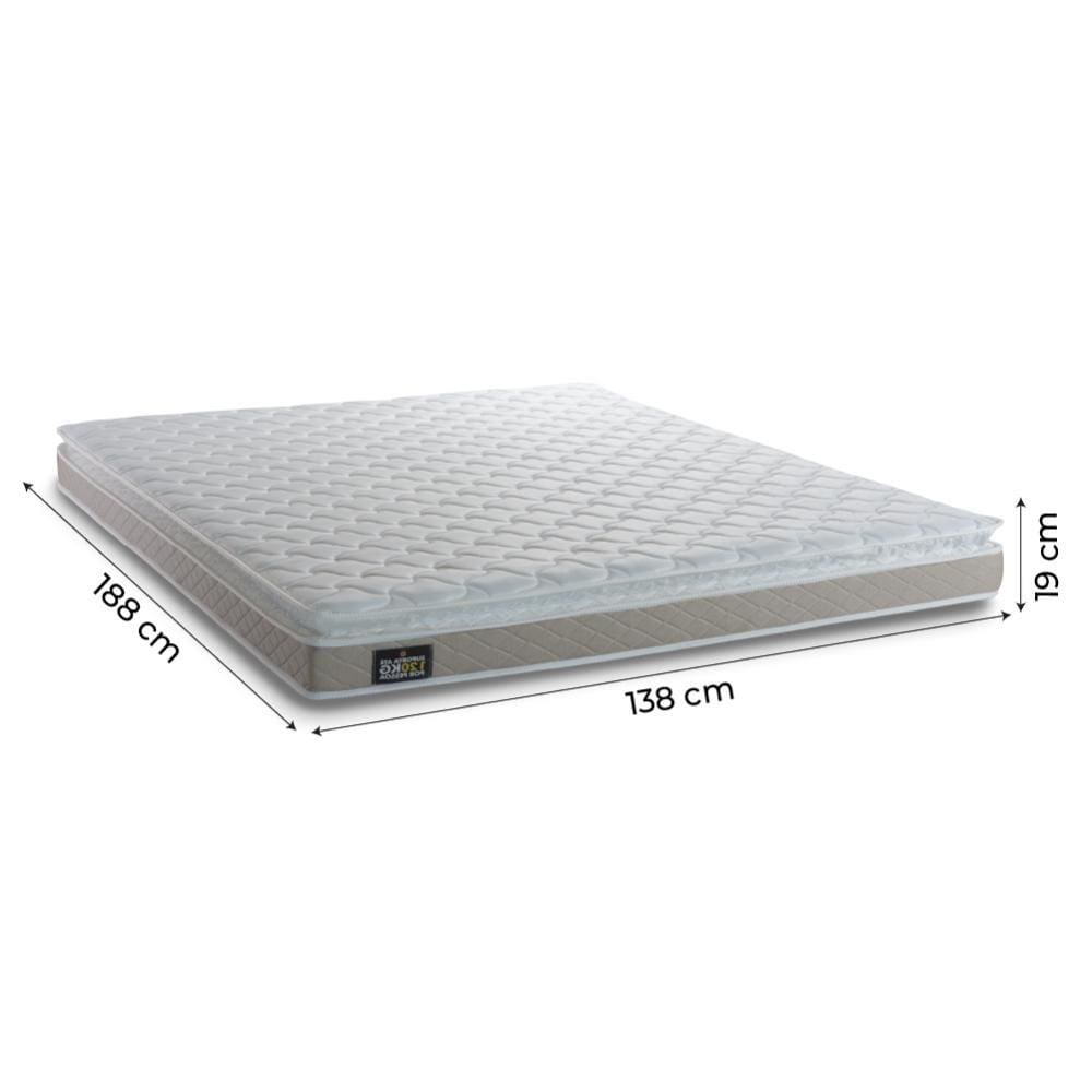 Colchão Casal Espuma D33 Millenium 138x188x19cm Bege/ Branco c/ pillow top