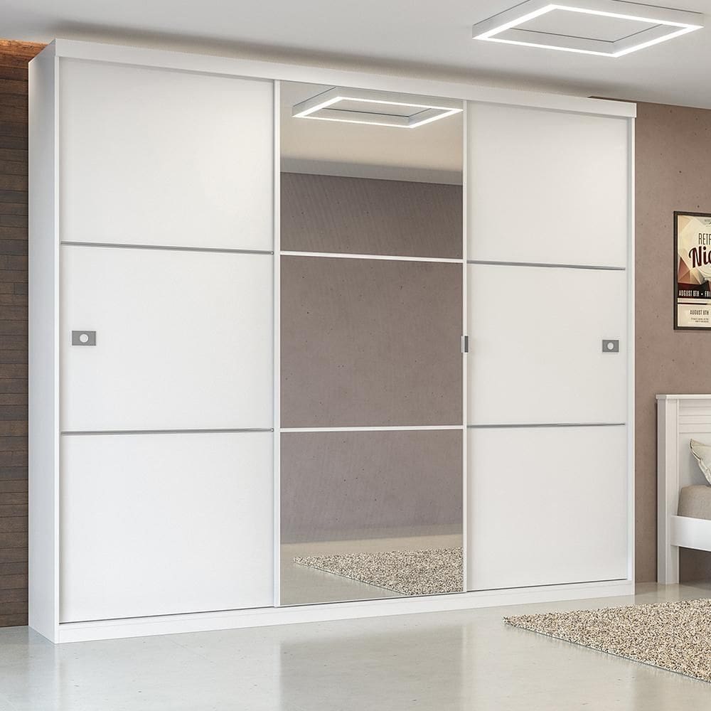 Guarda-Roupa Casal Kappesberg 3 Portas 3 Gavetas Branco S743