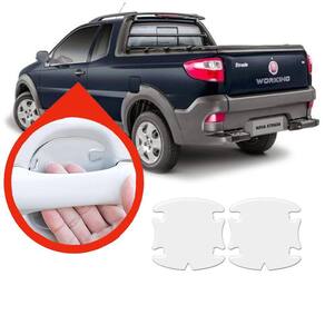 Protetor Maçaneta Silicone Incolor Fiat Strada 2017 A 2023