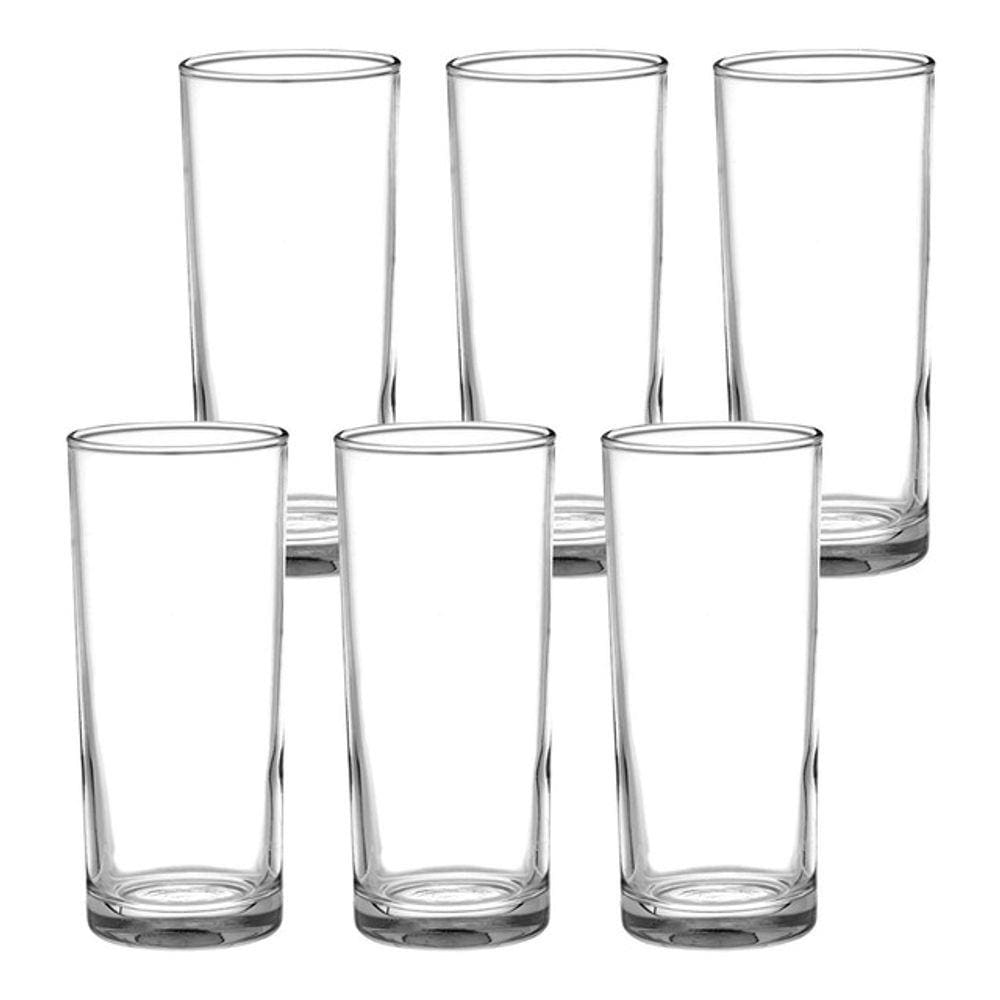 Jogo De 6 Copos C/ 260ml Conjunto Copos Fundo Redondo Vidro