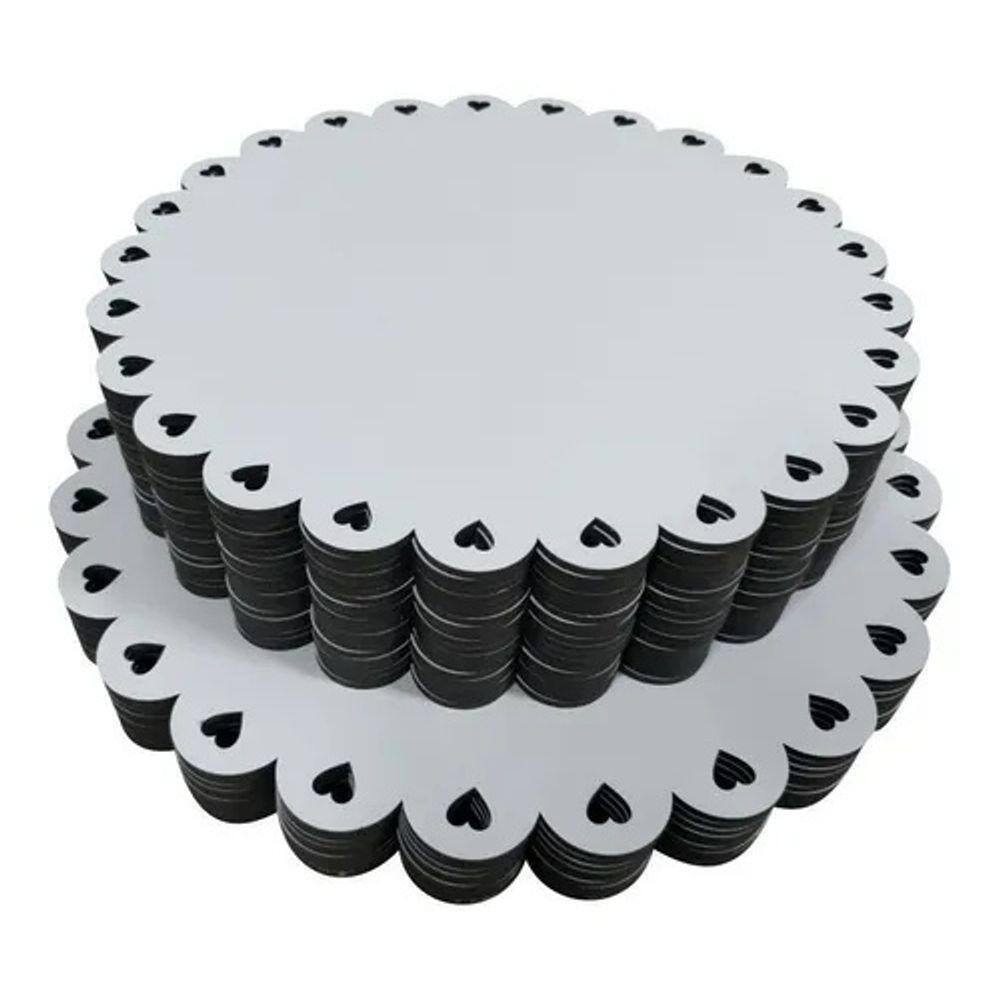 Cake Board 3mm borda de corações 35cm kit 20 un.