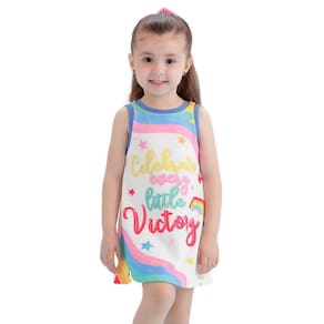 Vestido Happiness Colorido Infantil Verão Mon Sucre 024