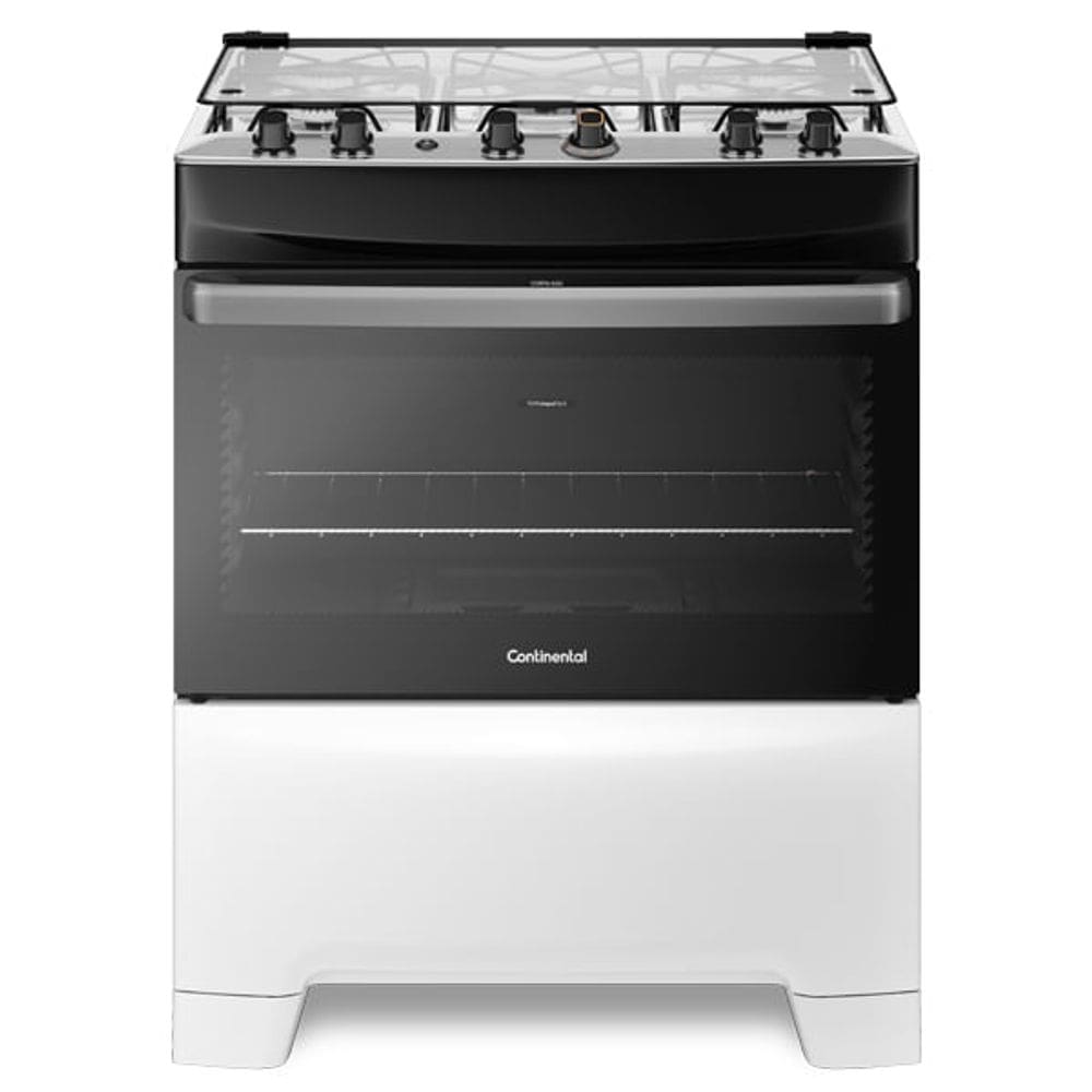 Fogão 5 Bocas Mesa de Inox Branco Continental FC5IB