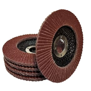 5 Discos Flap 115Mm Grão 40 Óxido Alumínio Desbaste Aço Inox