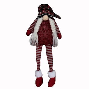 Decoração Natal Boneco Pelúcia Gnomo Barba E Gorro Vermelho