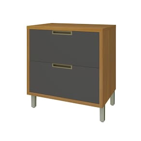 Balcão Multiuso de Cozinha 80cm 01 Porta e 01 Gaveta 100% MDF Imperatriz Freijó/Grafite Nesher