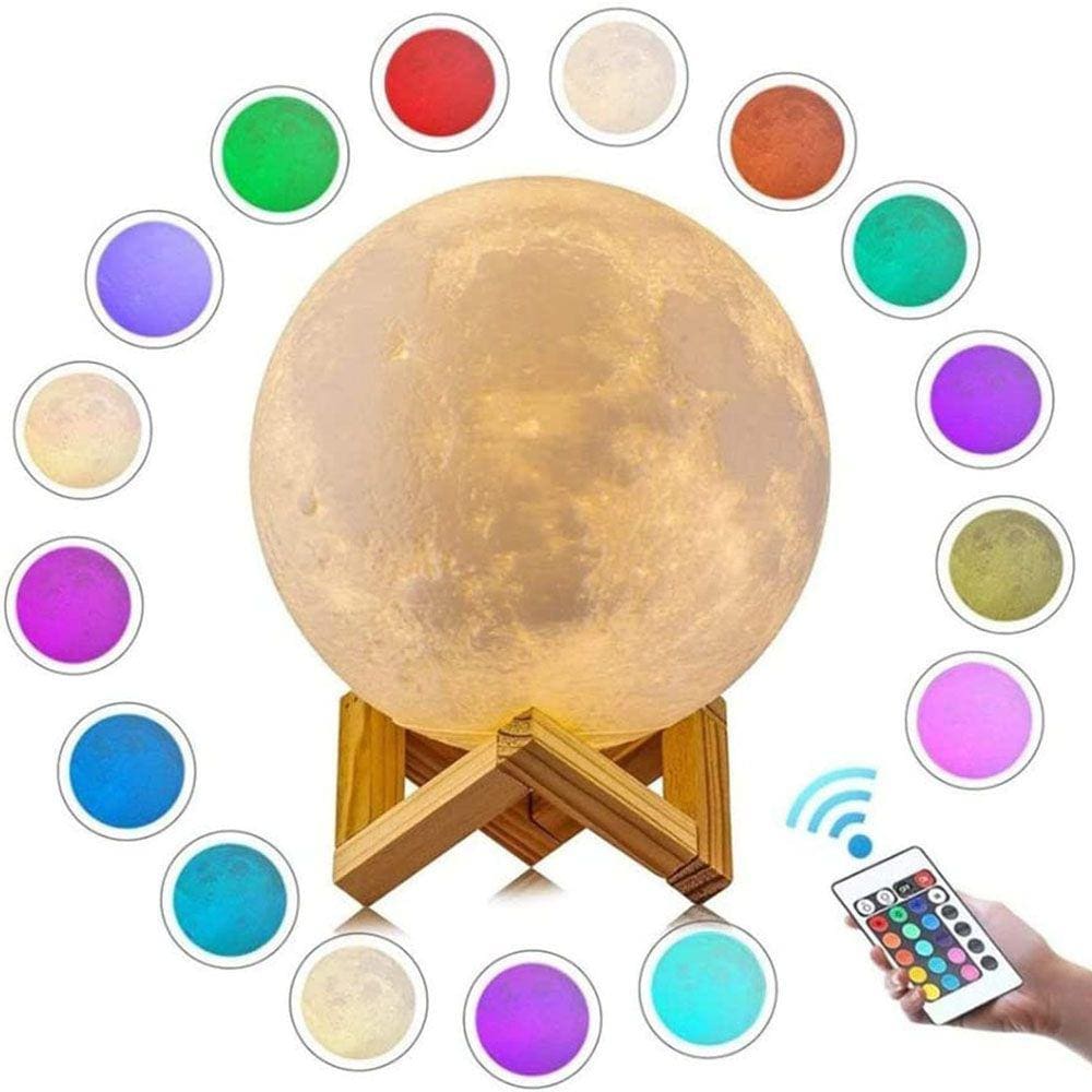Luminaria Lua Cheia 3D Abajur RGB Decoracao USB LED