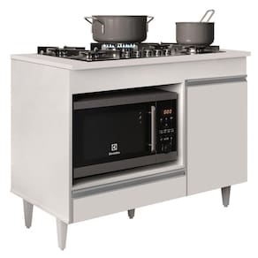 Balcão Multiuso para Cooktop 4 Bocas Georgia Branco - Lumil Móveis