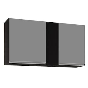 Armário Aéreo 100cm 2 Portas Indiana Preto/Cinza - Lumil Móveis