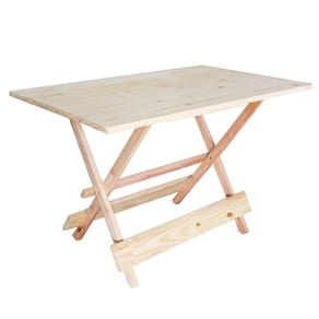 Mesa Dobrável 120x70 Madeira Maciça Bar Lanchonete S/ Pintura