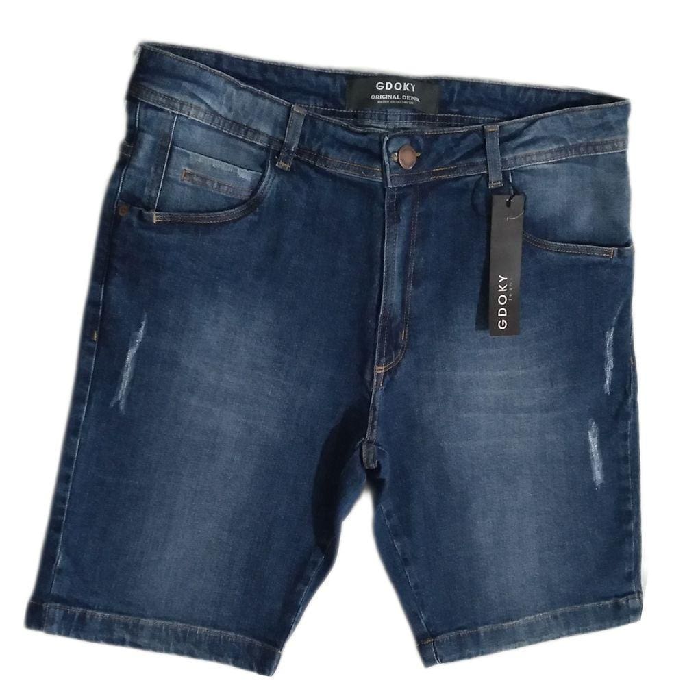 Bermuda Short Jeans Masculina Slim Qualidade Top Elastano