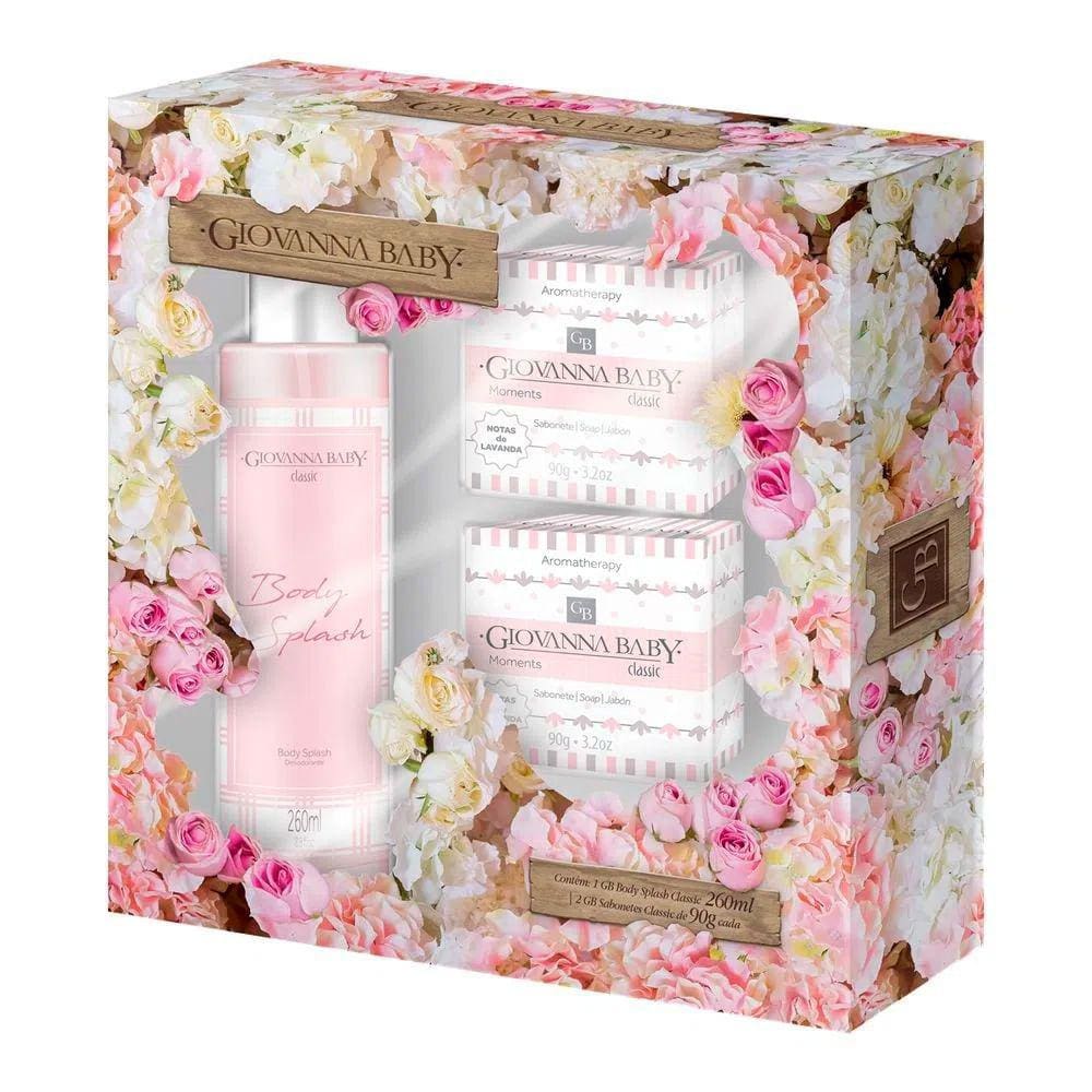 Kit Giovanna Baby Classic Body Splash 260ml + Sabonete Em Barra 2 Unidades