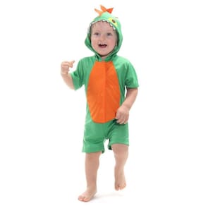 Fantasia - Dinossauro Verde e Laranja Bebê
