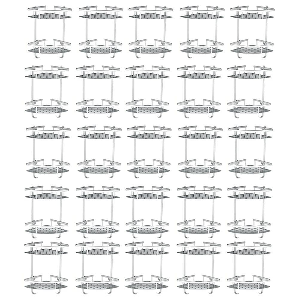 Suporte Porta Shampoo Sabonete Banheiro Kit 25 Und Aluminio Organizador Sabao Prateleira Casa Parede