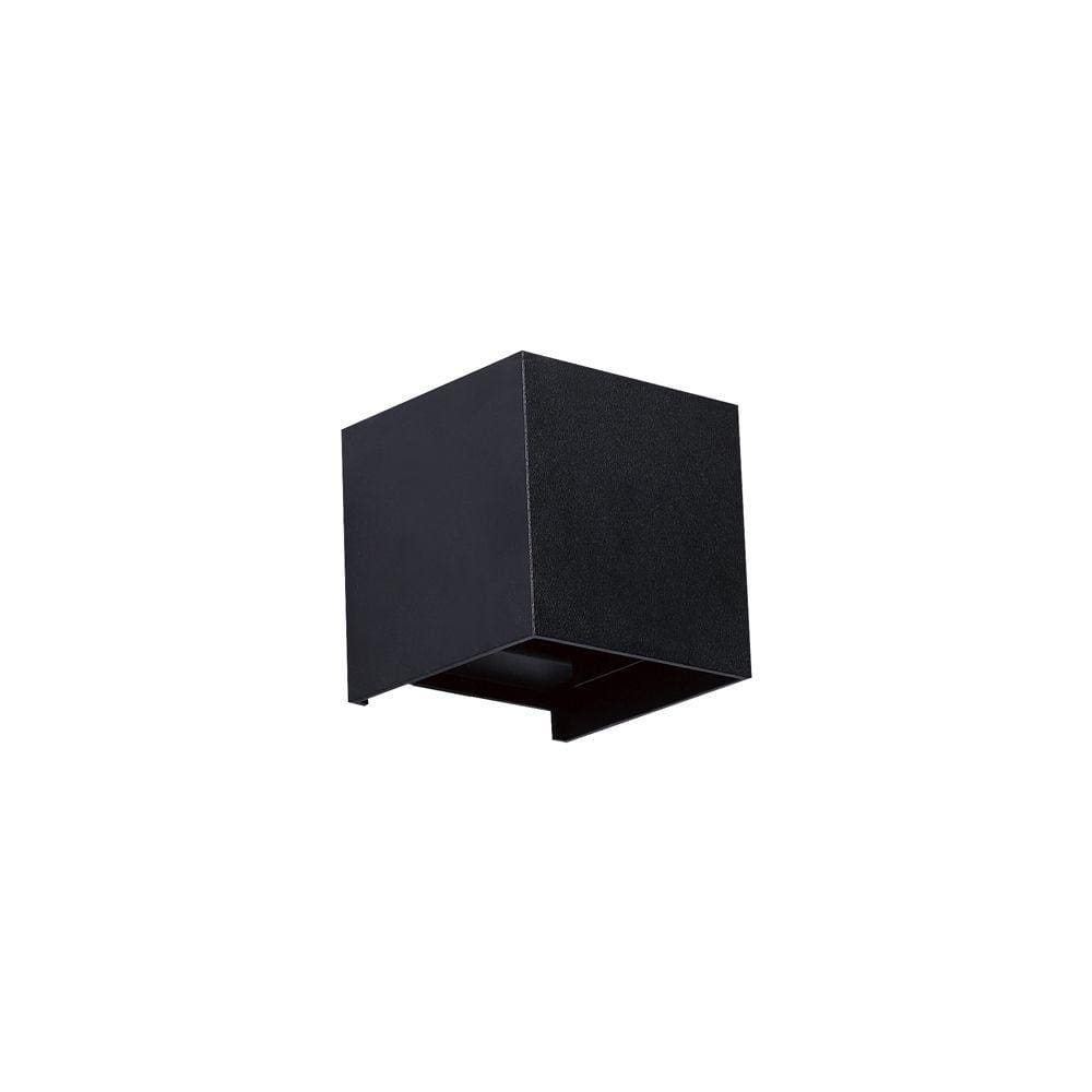 Arandela Germany Free Led Quadrada 6W Bivolt 3000K Luz Amarela Preto Fosco