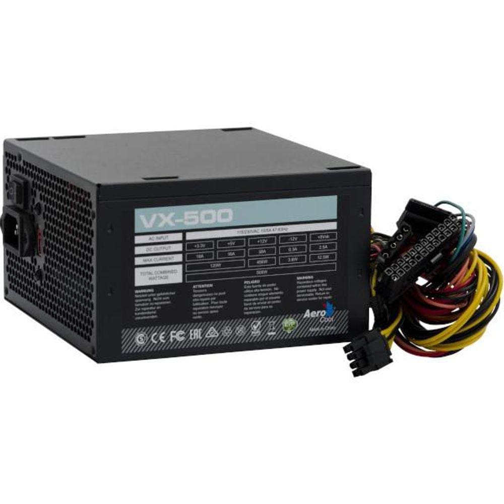 Fonte PC 500W Real VX-500, Bivolt chaveada, EN57136