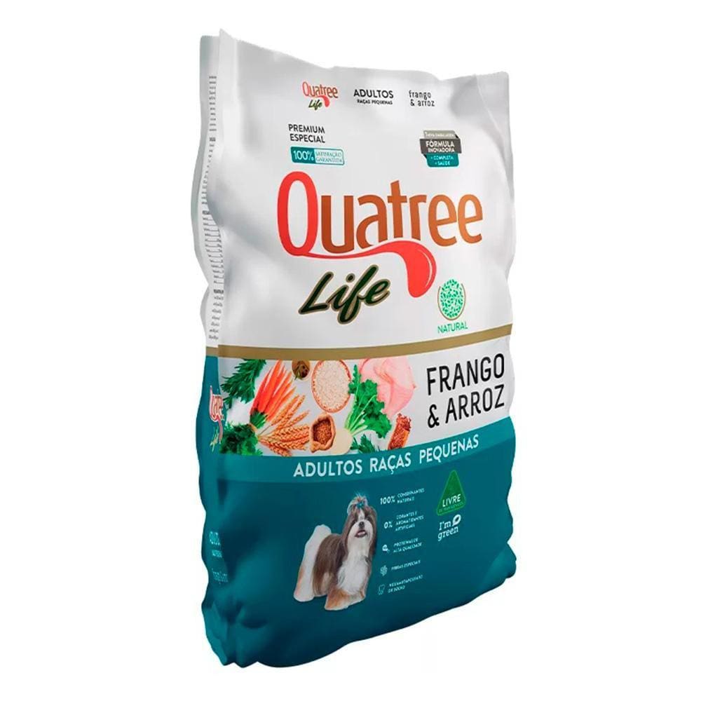 Raçao Quatree Life Caes Adultos Raças Pequenas Frango 15kg