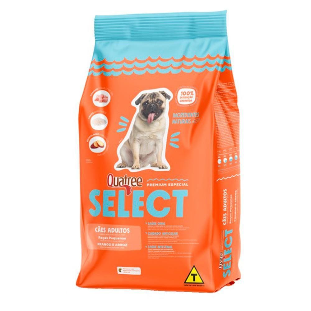 Raçao Quatree Select Caes Adulto Raças Pequenas 1kg