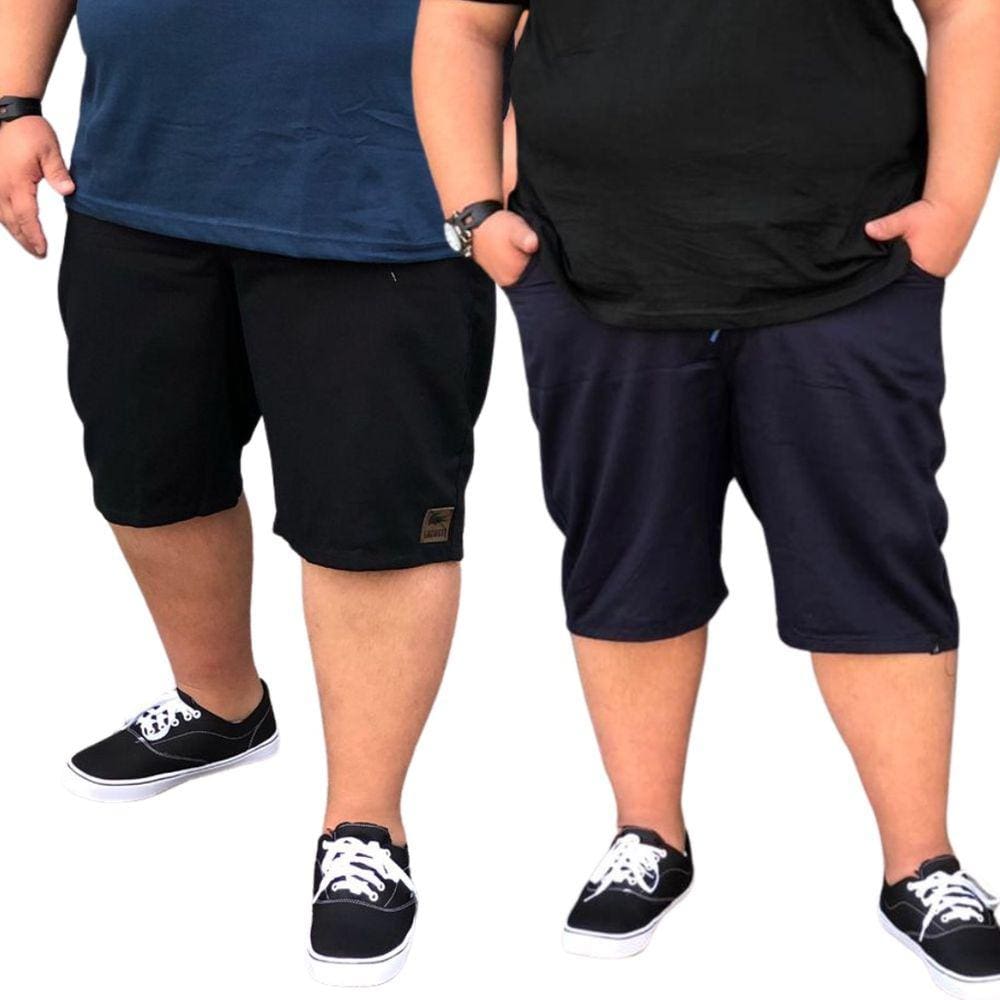 Kit 2 Bermudas Masculinas Sarja Brim Colorida - TAM 50 ao 58