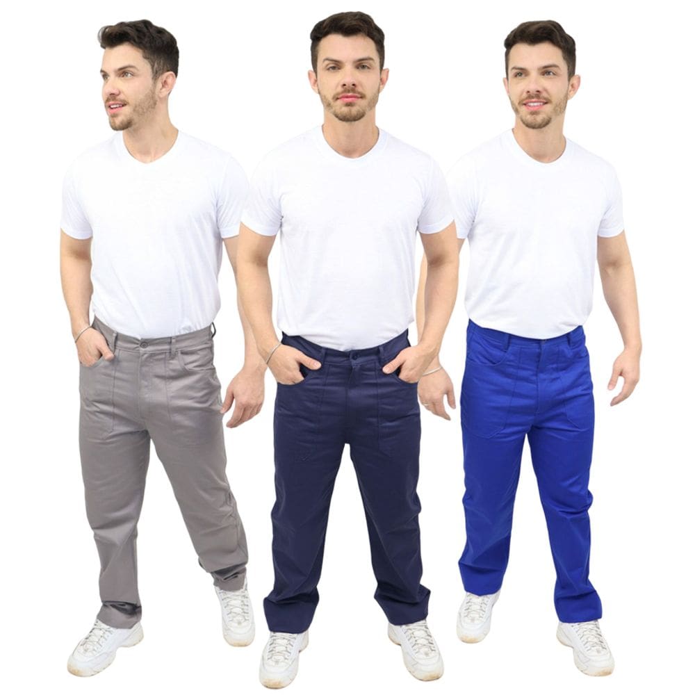 Calça profissional operacional masculina brim cós meio elástico
