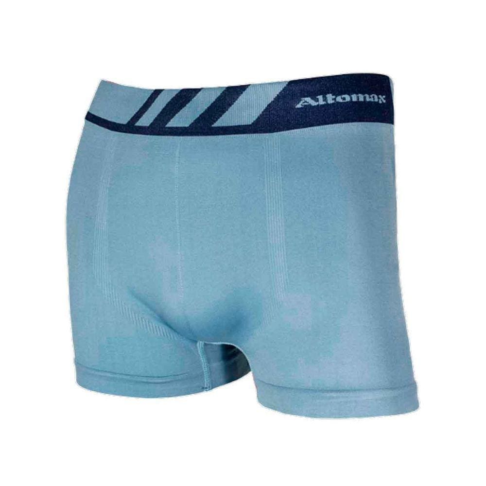 Cueca Boxer Masculina Básica Microfibra Azul