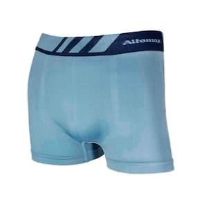 Cueca Boxer Masculina Básica Microfibra Azul